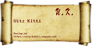 Uitz Kitti névjegykártya